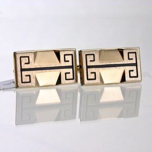 Vintage Retro Greek Key Midas Cuff Links